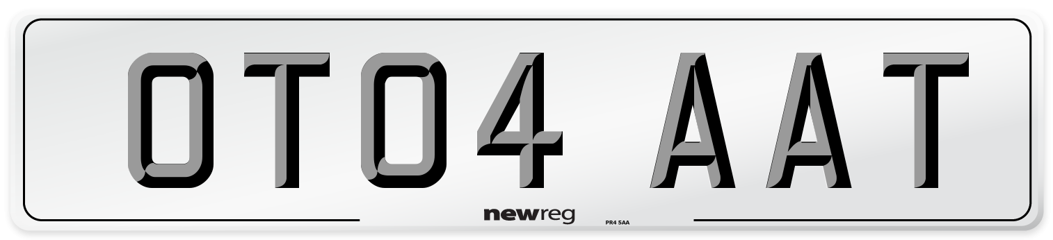 OT04 AAT Number Plate from New Reg